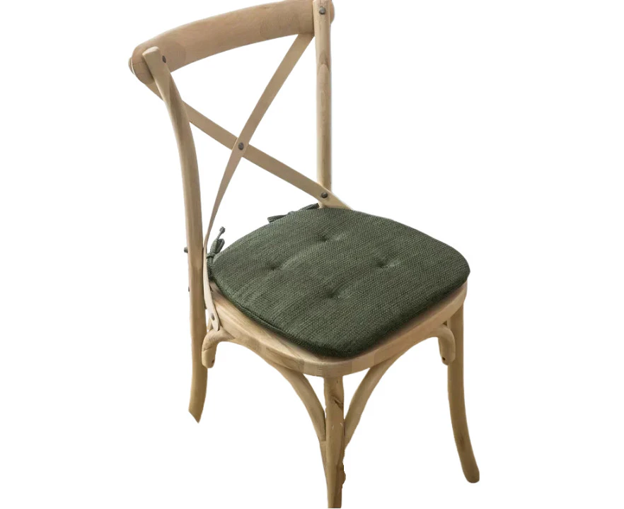 Anyhouz Chair Cushion with Straps Forest Green Seat Pad Mat for Dining Room and Outdoor Garden