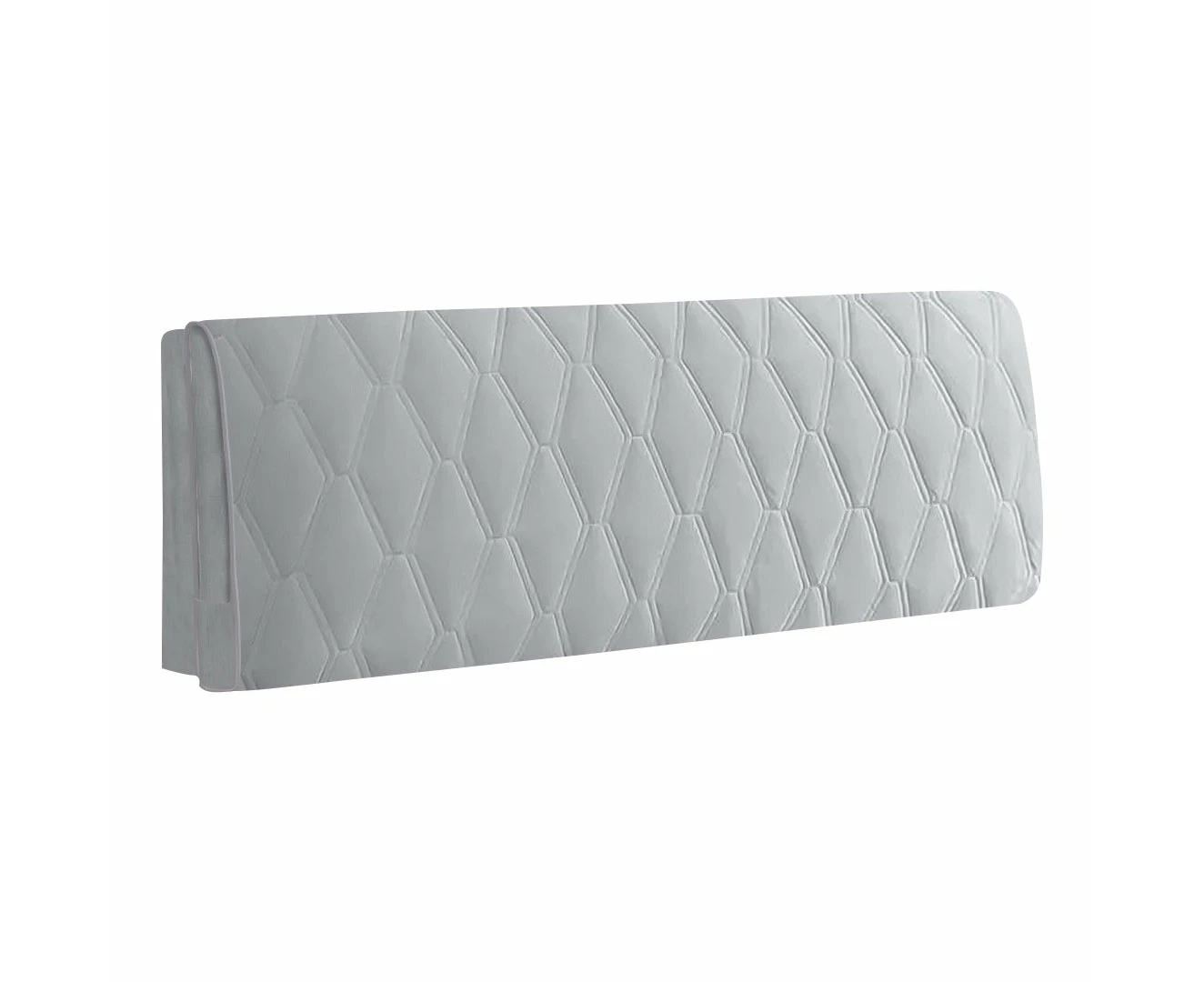 Anyhouz Headboard Cover Light Gray Zigzag Pattern Super Soft Smooth Quilted Velvet Bed Back Dust Protector Cover 100x70cm