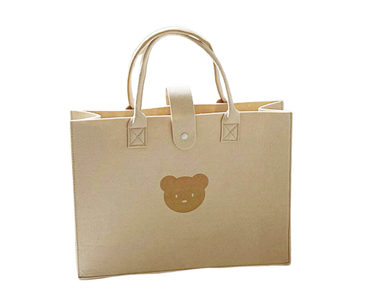 Anymom Mommy Bag Bear design Handbag Small Size Without Zipper Multifunctional Ins Style Mom Tote Bag