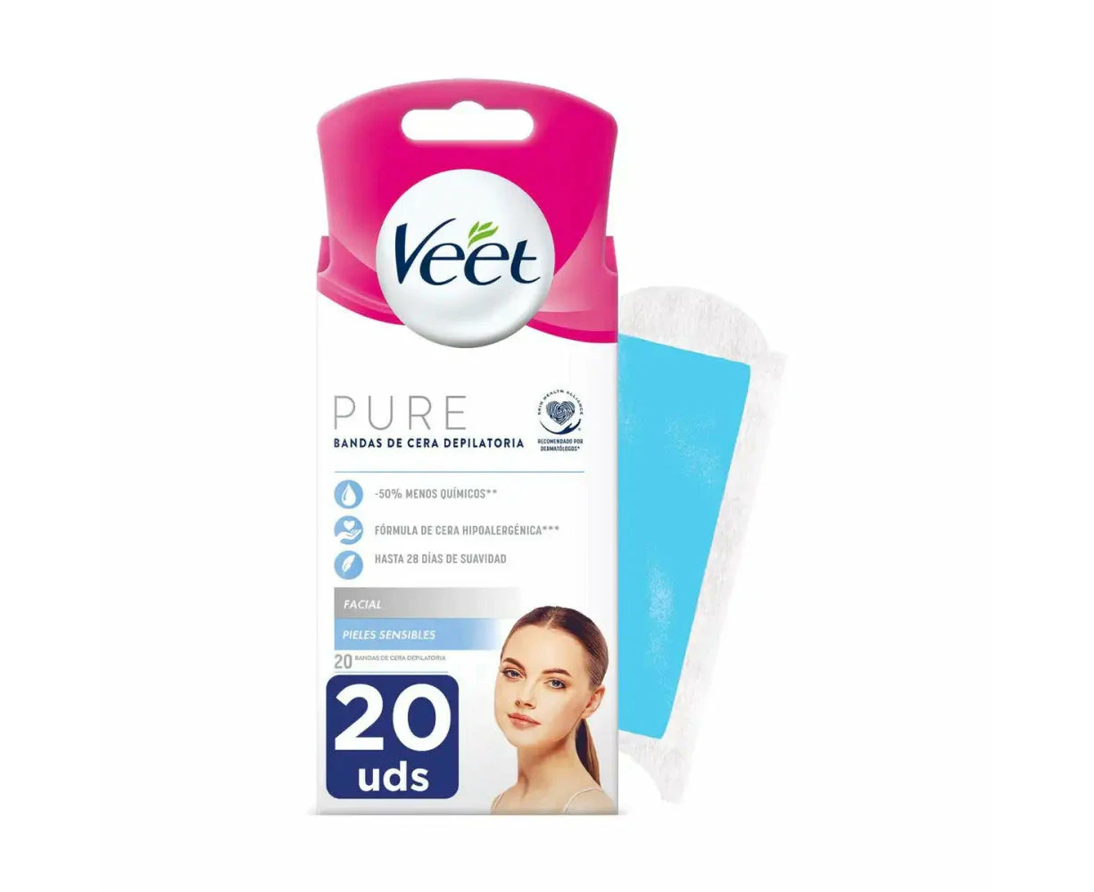 Facial Hair Removal Strips Veet Sensitive Skin 20 Units