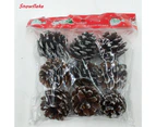 9pcs Gold Pine Cones Baubles - Gold