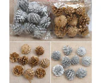 9pcs Gold Pine Cones Baubles - Gold