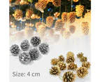 9pcs Gold Pine Cones Baubles - Gold