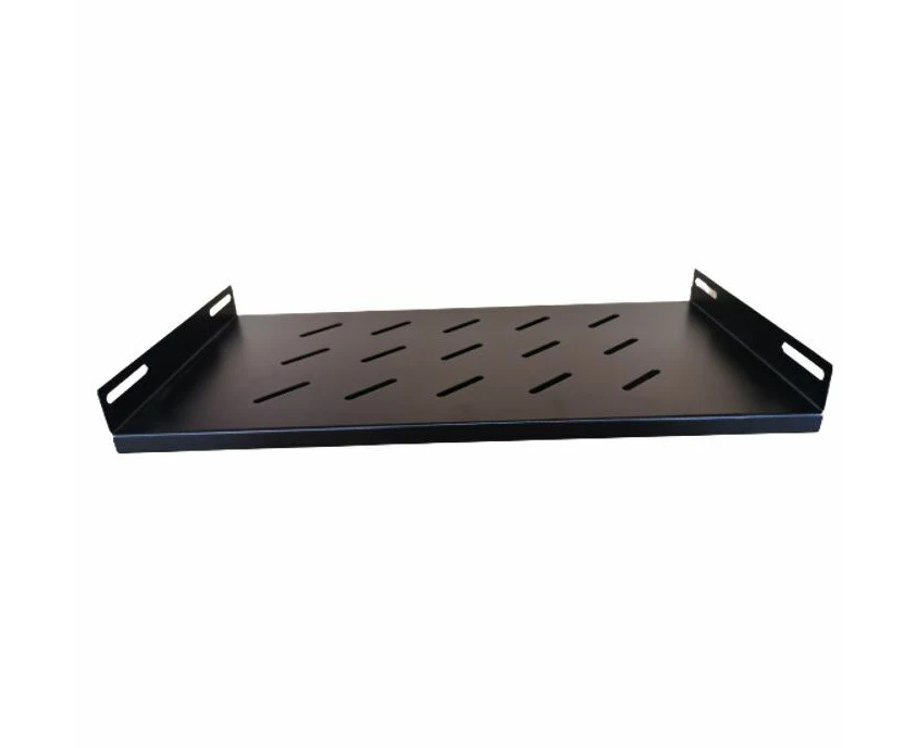 LDR Fixed 1U 350mm Deep Shelf Recommended for 19' 600mm Deep Cabinet - Black Metal Construction