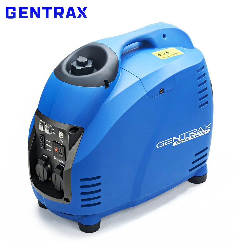 GENTRAX GT2500 2.5KW Max 2.2KW Rated Inverter Generator 2 x 240V Outlets Pure Sine Portable Petrol Camping RV Silent Quiet Power Petrol USB Recoil Starter