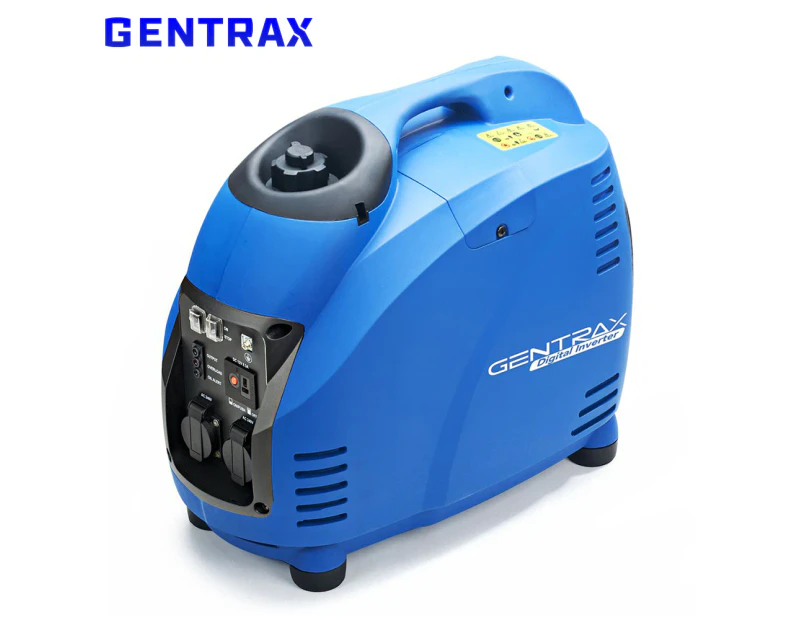 GENTRAX GT2500 2.5KW Max 2.2KW Rated Inverter Generator 2 x 240V Outlets Pure Sine Portable Petrol Camping RV Silent Quiet Power Petrol USB Recoil Starter