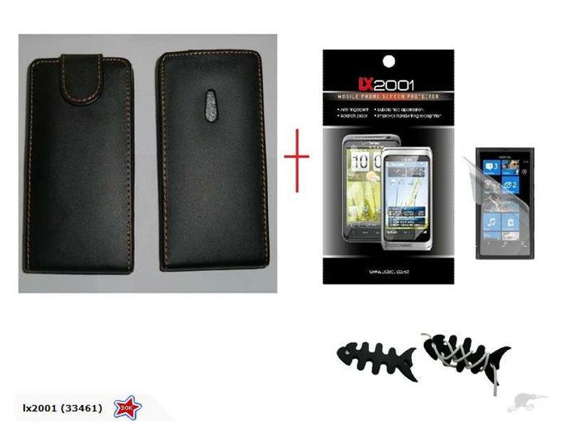 Nokia Lumia 800 Leather Case + Screen Protector