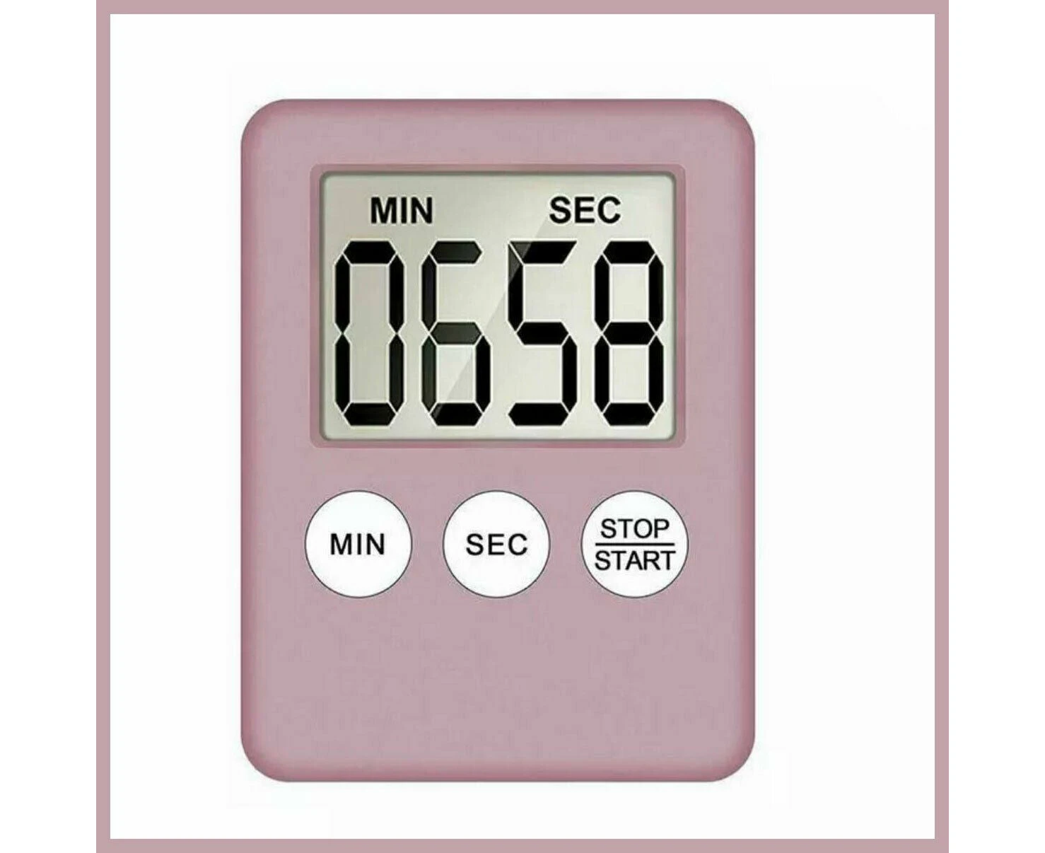 Magnetic Kitchen Cooking Timer 99 Minutes Timer - 2pcs - Pink