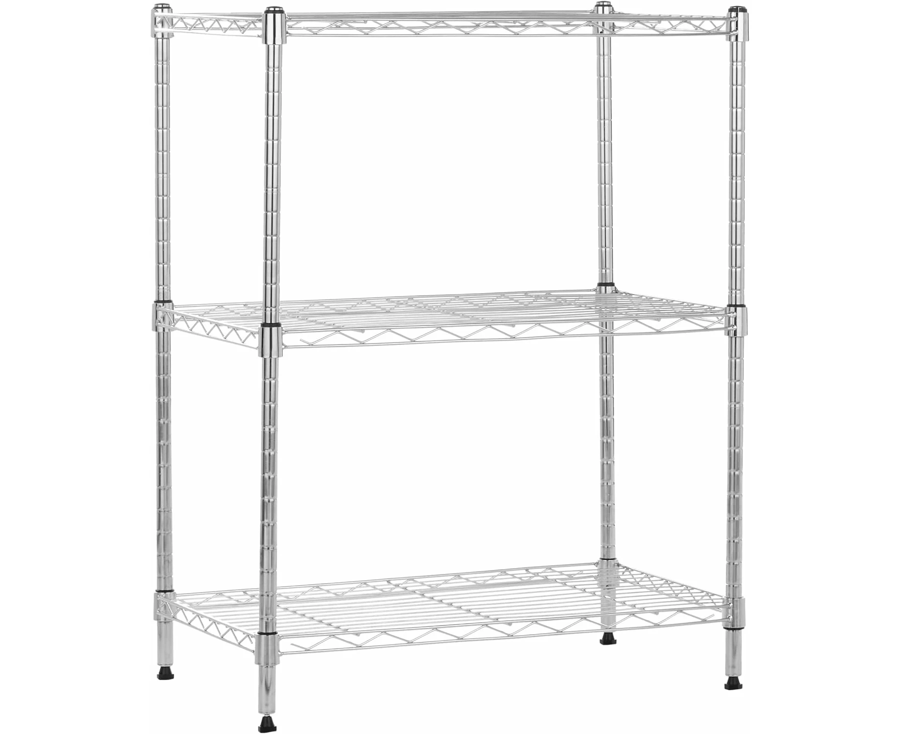 Adjustable Heavy Duty Storage Shelving Unit - 3 Shelves, 113kg Capacity, Chrome