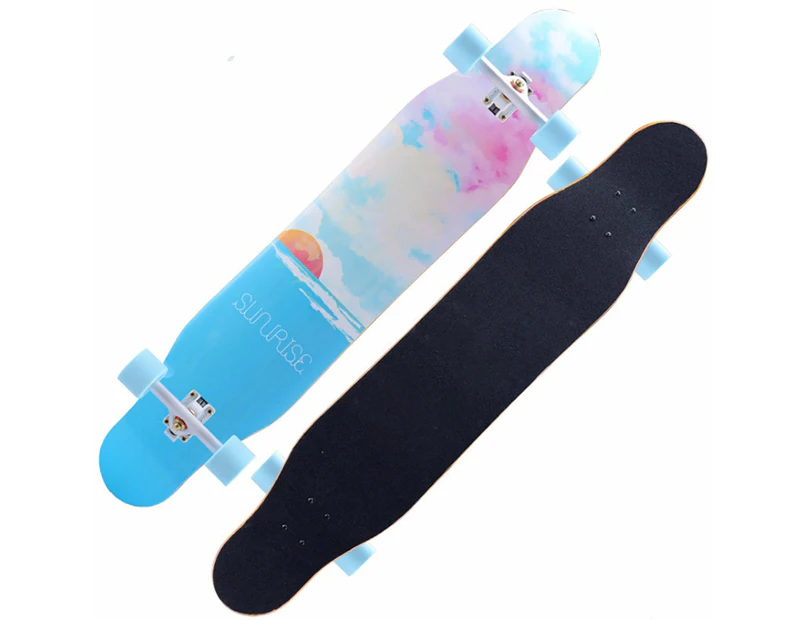 Crocox Adult Longboard Skateboard Complete Youth Beginner Maple Deck Outdoor - Sunrise