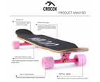 Crocox Adult Longboard Skateboard Complete Youth Beginner Maple Deck Outdoor - Sunrise