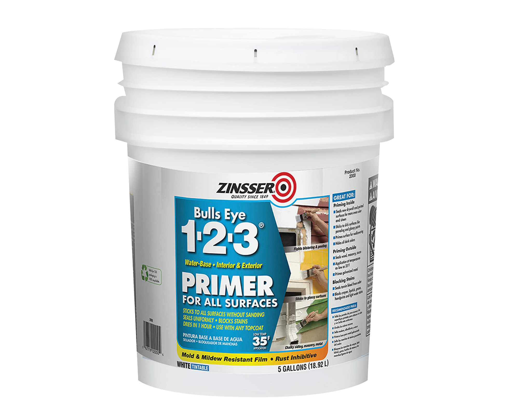 Zinsser Bulls Eye 1-2-3 White Primer Undercoat Sealer And Stain Blocker 18.92L