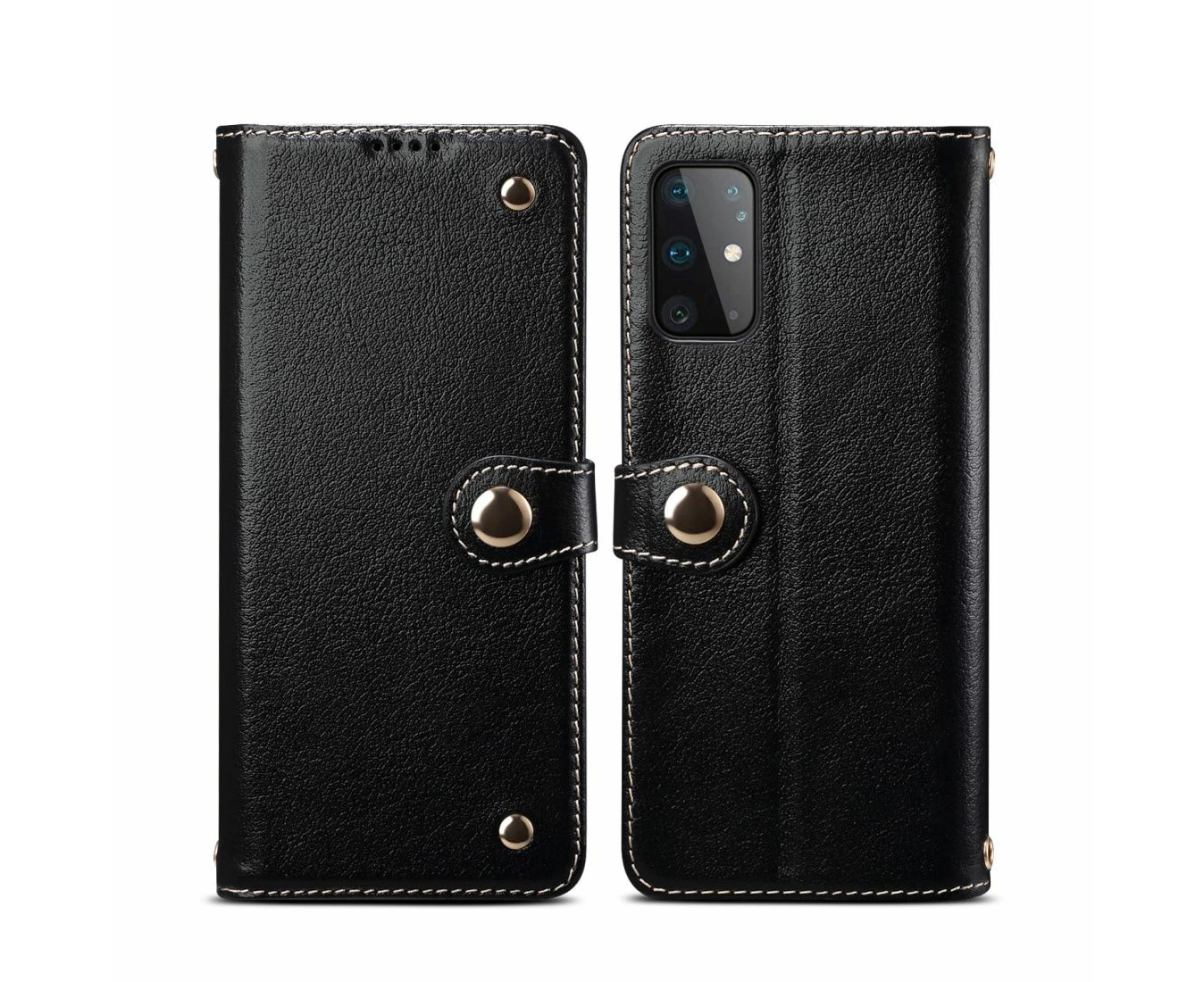 For Samsung Galaxy S20 Ultra Case Genuine Leather Luxury Wallet Case Black