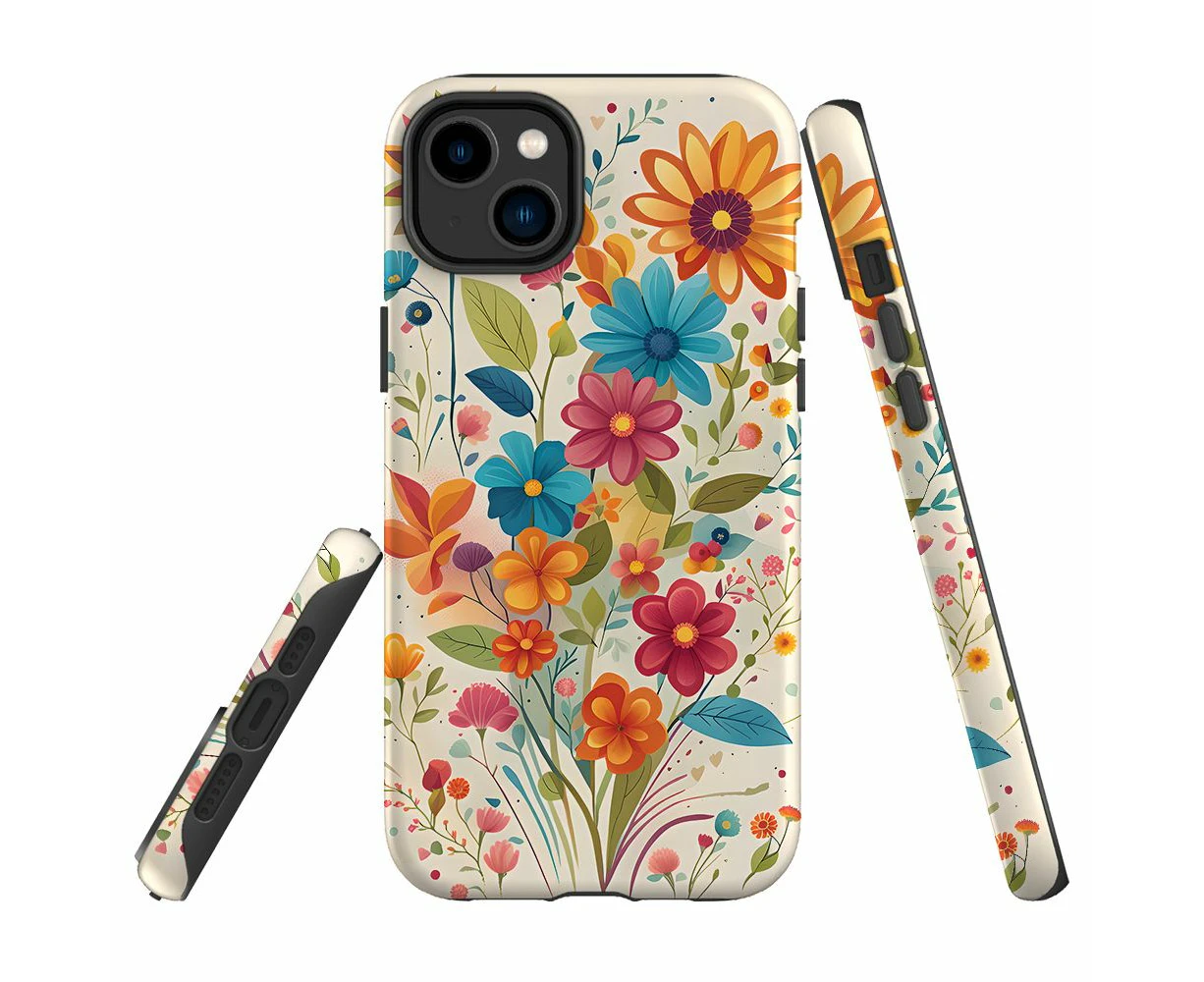 For iPhone 14 Tough Protective Cover, Floral Symphony