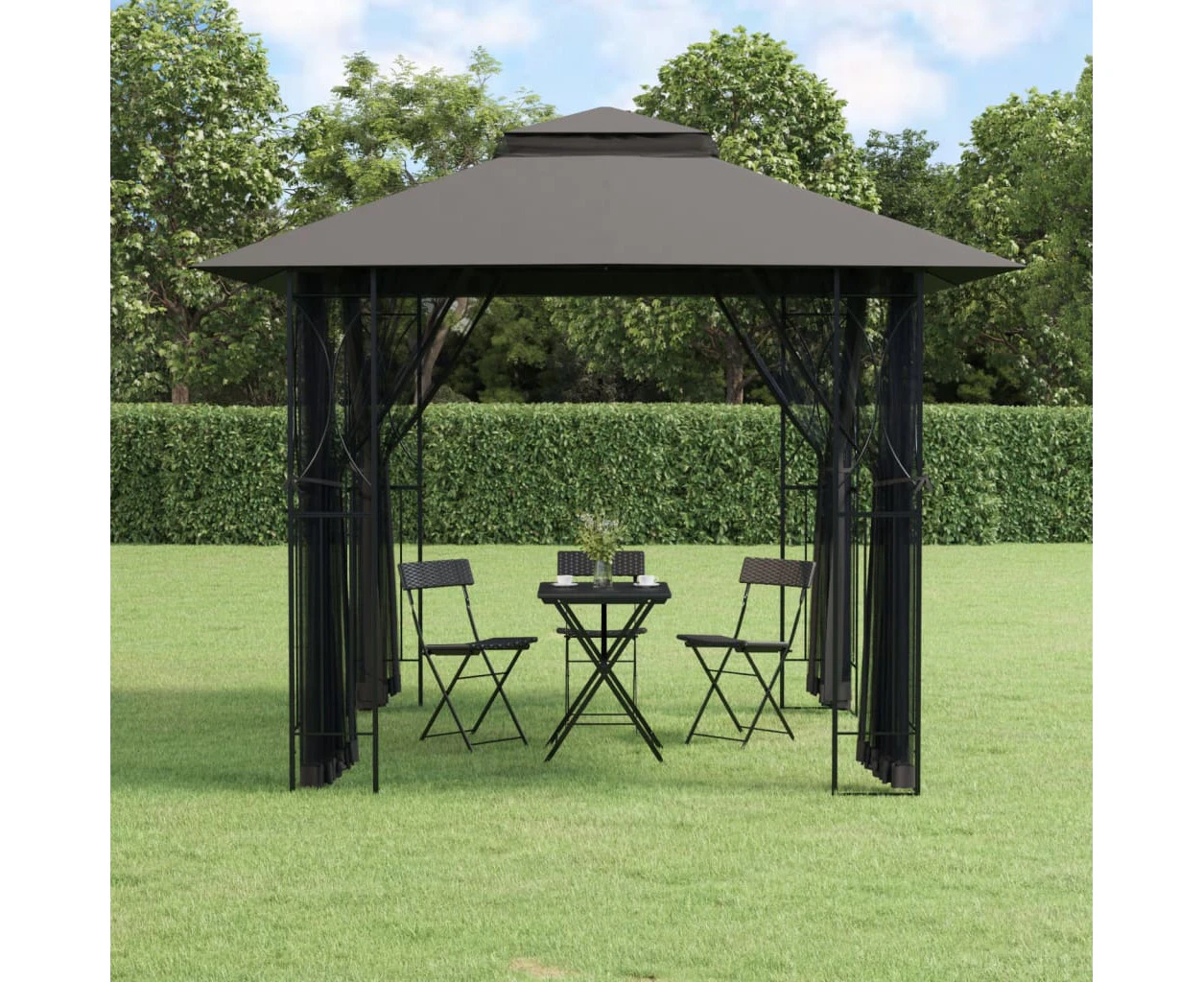 Gazebo with Sidewalls Anthracite 300x300x270 cm Steel