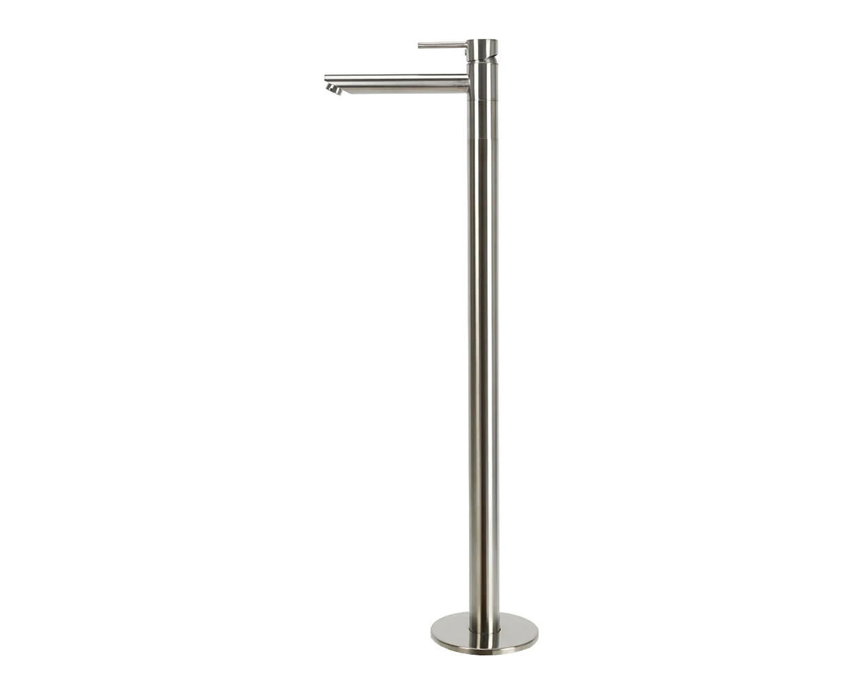 VALE Molla Floor Standing Bath Mixer with Swivel Spout - Brushed Nickel