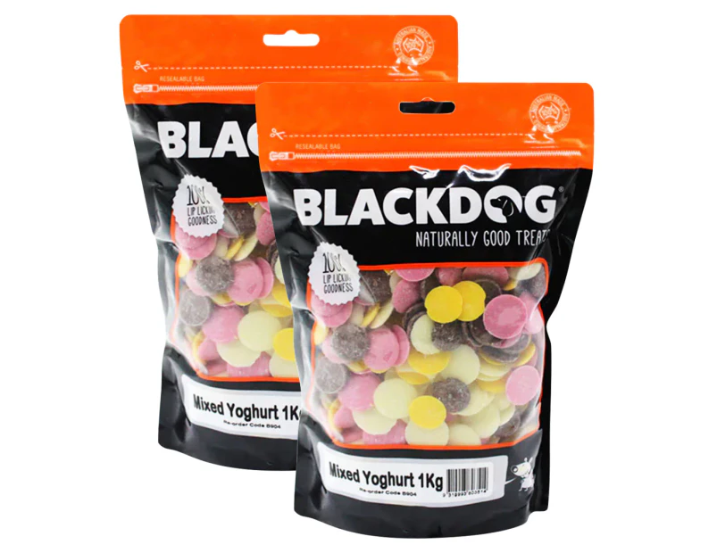 2 x Blackdog Mixed Yoghurt Drops Dog Treats 1kg