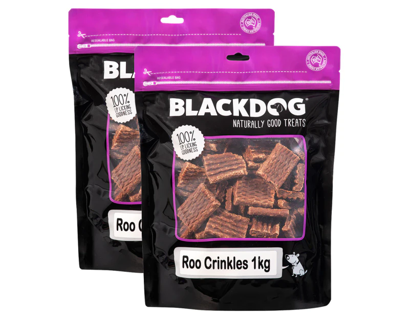 2 x Blackdog Roo Crinkles Dog Treats 1kg