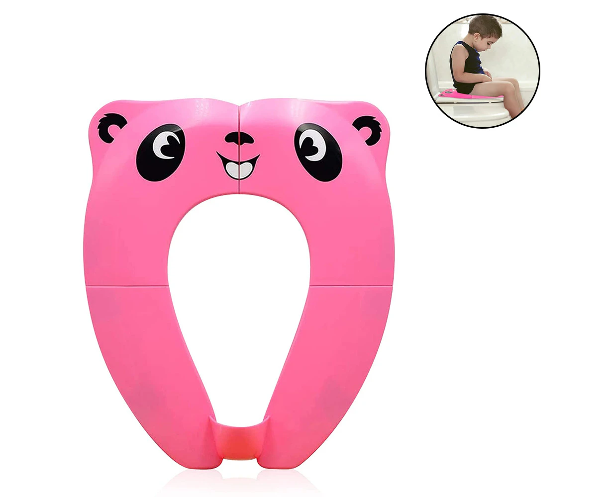 HOMEWE Travel Potties,Toddler Potty Seat Cover Travel Portable Potty Seat for Kids Non-Slip Foldable Toilet Seat Pad - Pink