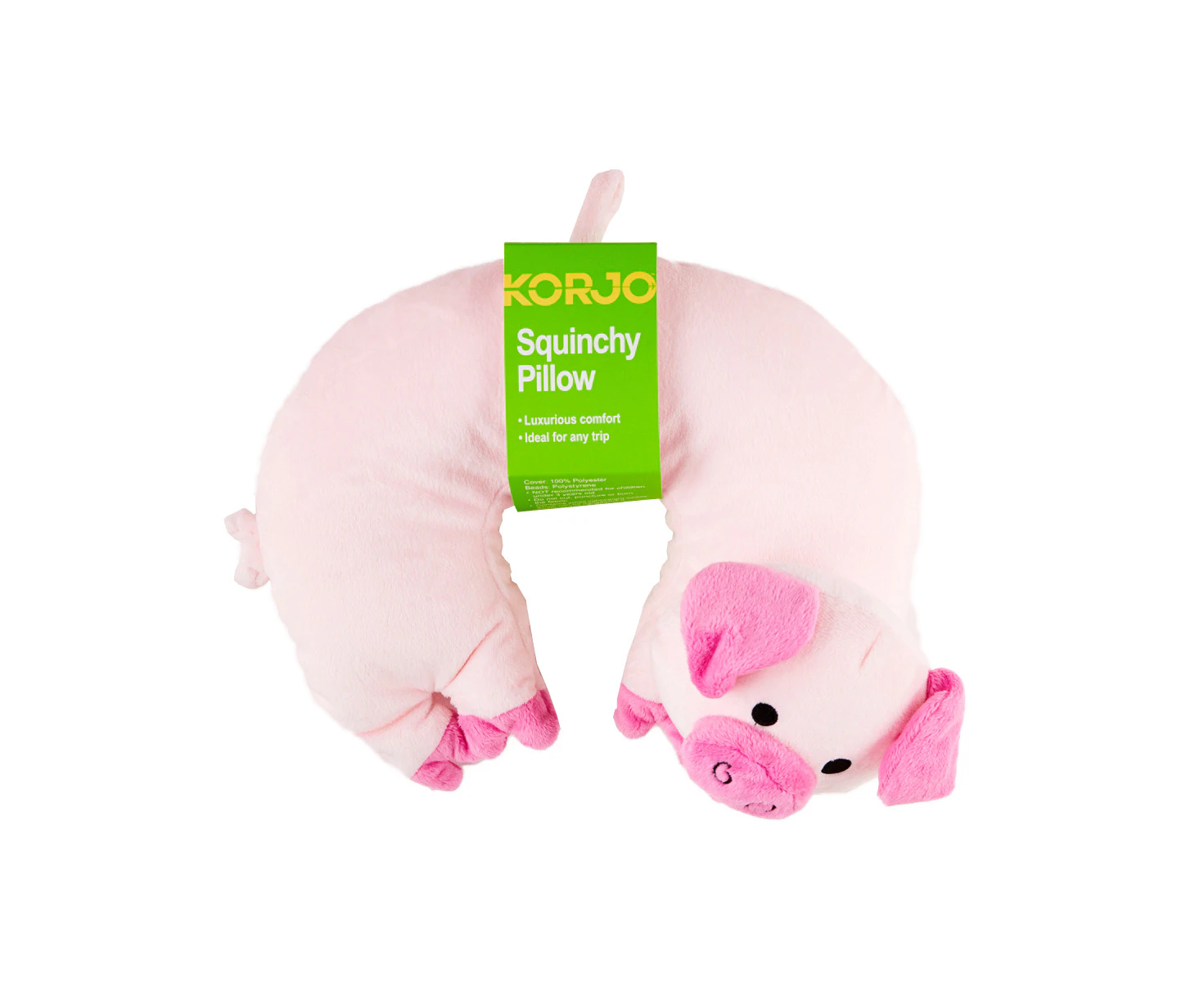 Korjo Neck Cushion Squinchy Pillow Pig Travel Accessories SQKP