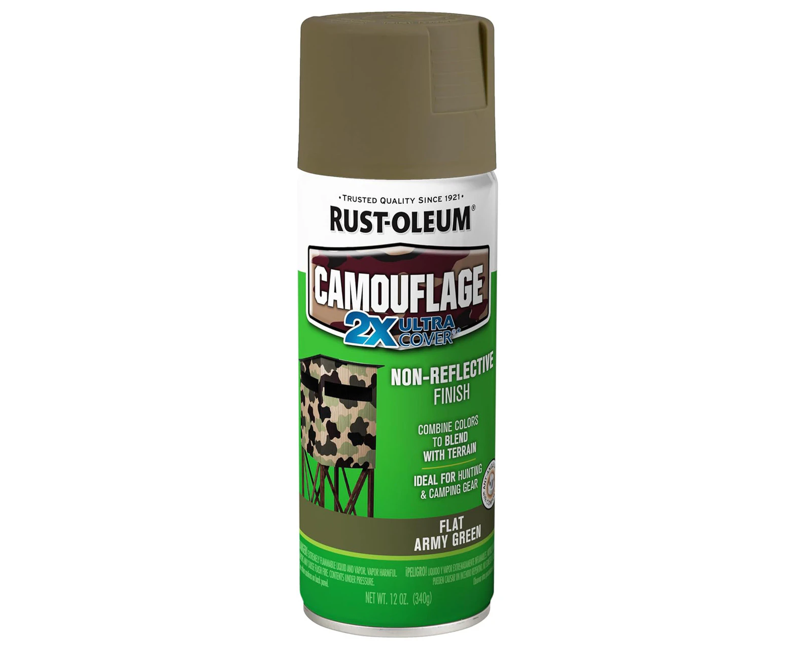 6 x Multi Bundle Rust-Oleum Camouflage Spray Paint 340g Army Green x 6