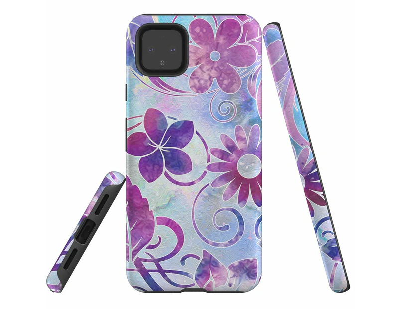 For Google Pixel 4 XL Case Tough Protective Cover Flower Swirls