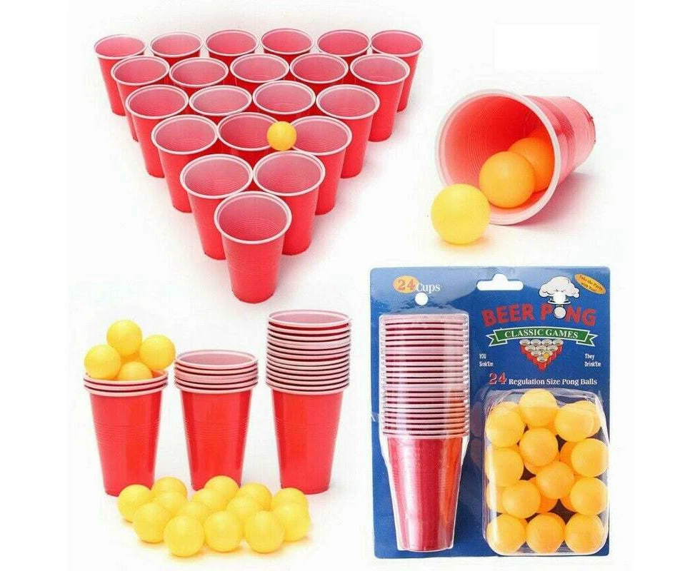 Beer Pong Set (24 Cups & Balls)