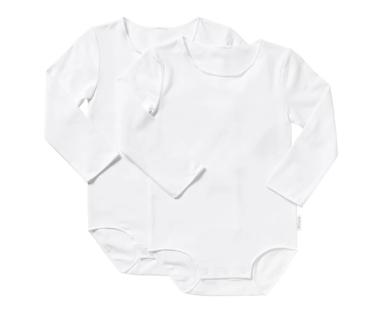 Bonds Wonderbodies Long Sleeve Bodysuit 2-Pack BY4RA White