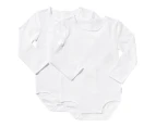 Bonds Wonderbodies Long Sleeve Bodysuit 2-Pack BY4RA White