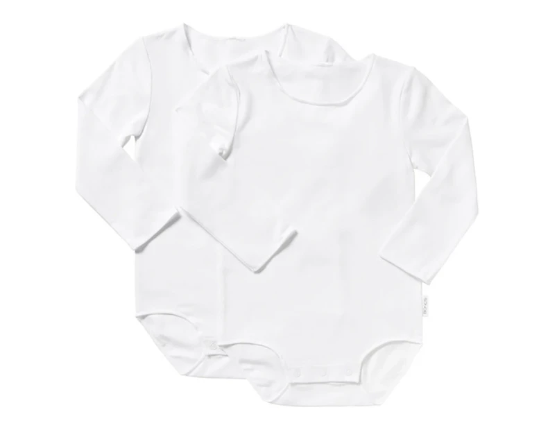 Bonds Wonderbodies Long Sleeve Bodysuit 2-Pack BY4RA White