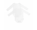 Bonds Wonderbodies Long Sleeve Bodysuit 2-Pack BY4RA White