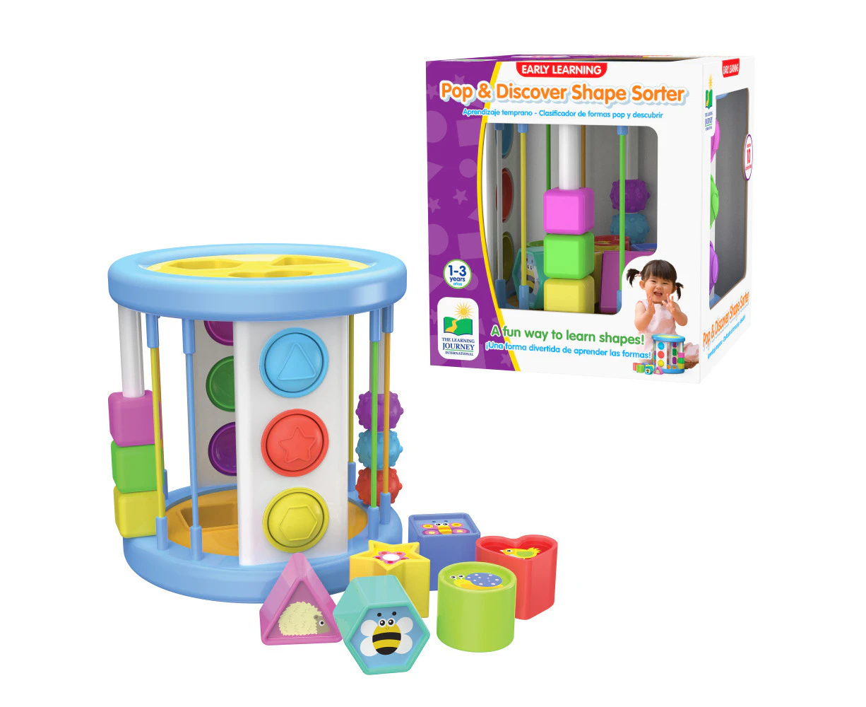 Learning Journey Pop & Discover Shape Sorter Kids Fun Educational Toy 1-3y