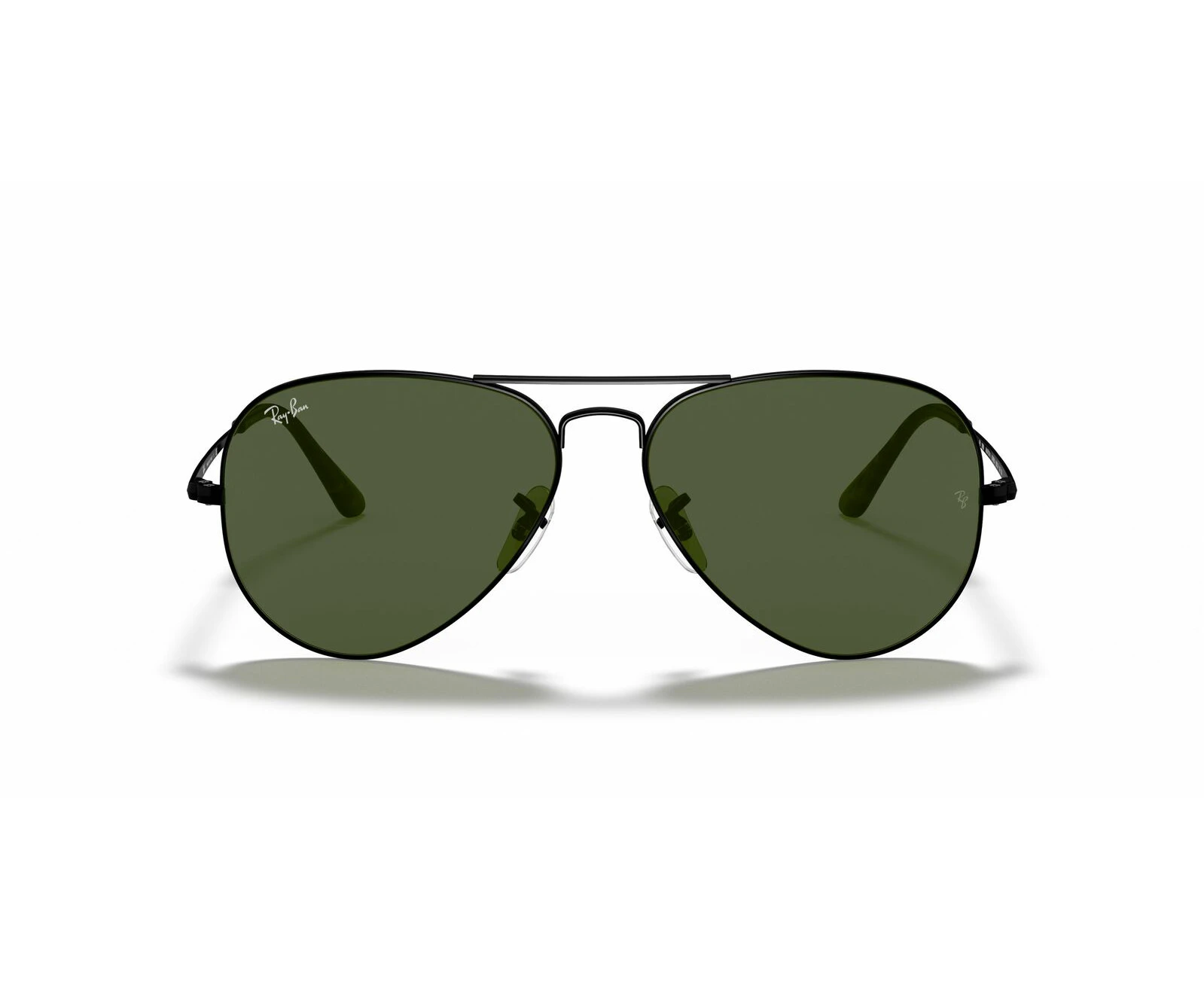 Ray Ban Aviator Metal II in Black and Green Sunglasses