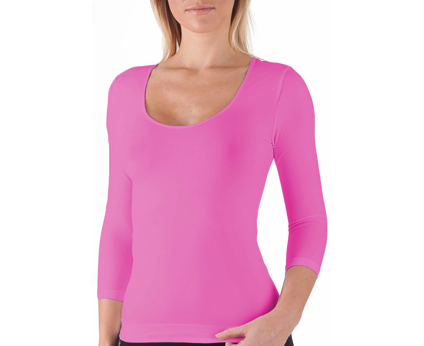 BELLISSIMA 3/4 Sleeve Scoop Neck  COLOURS - Fuchsia