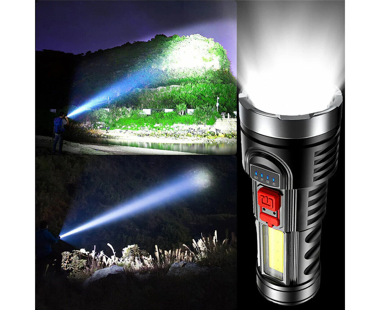 12000000lm Led Flashlight Super Bright Torch Usb Rechargeable Camp Lamp 4 Modes