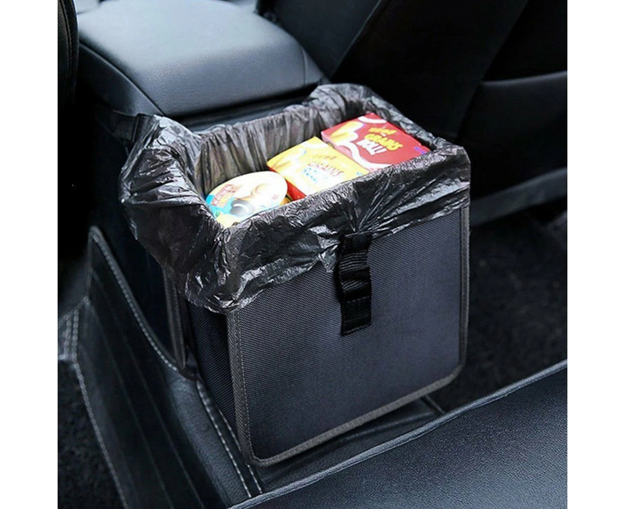 Foldable Car Trash Can Rubbish Bin Garbage Bag Hanging Car Storage Bag - S