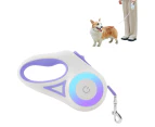 RGB 5M Extendable Retractable Pet Leash LED Training Lead Rope Dog Leash-Purple