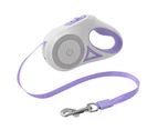 RGB 5M Extendable Retractable Pet Leash LED Training Lead Rope Dog Leash-Purple