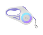 RGB 5M Extendable Retractable Pet Leash LED Training Lead Rope Dog Leash-Purple