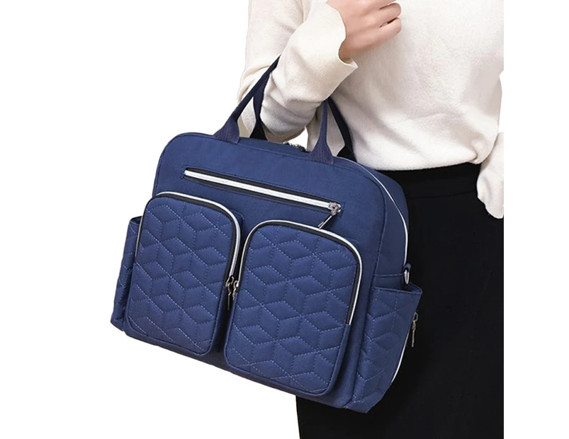 Large Mummy Changing Shoulder Travel Bag Hospital Baby Nappy Tote Handbag-Dark Blue