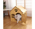 Outdoor Wooden Dog Cat House Villa Style Pet Shelter Weatherproof for Garden