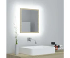 LED Bathroom Mirror Sonoma Oak 40x8.5x37 cm Chipboard