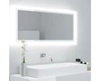 LED Bathroom Mirror High Gloss White 100x8.5x37 cm Chipboard