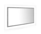 LED Bathroom Mirror Concrete Grey 90x8.5x37 cm Chipboard