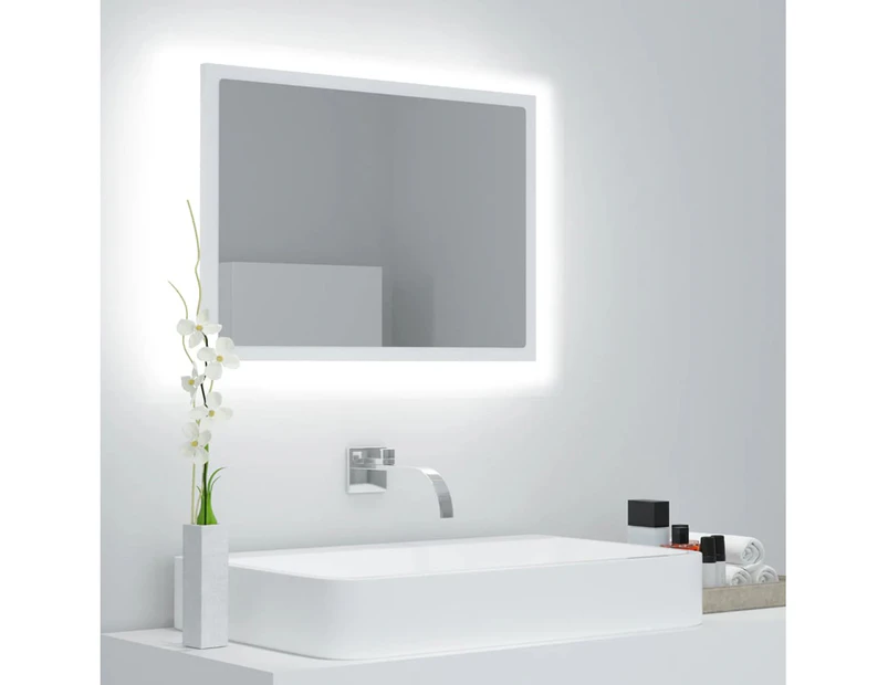 LED Bathroom Mirror White 60x8.5x37 cm Chipboard