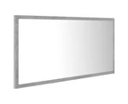 LED Bathroom Mirror Concrete Grey 90x8.5x37 cm Chipboard