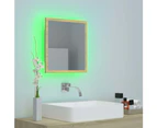 LED Bathroom Mirror Sonoma Oak 40x8.5x37 cm Chipboard