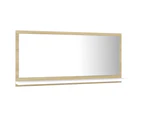 Bathroom Mirror White and Sonoma Oak 80x10.5x37cm Chipboard