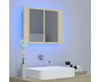 LED Bathroom Mirror Cabinet Sonoma Oak 60x12x45 cm