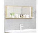 Bathroom Mirror White and Sonoma Oak 100cm Chipboard